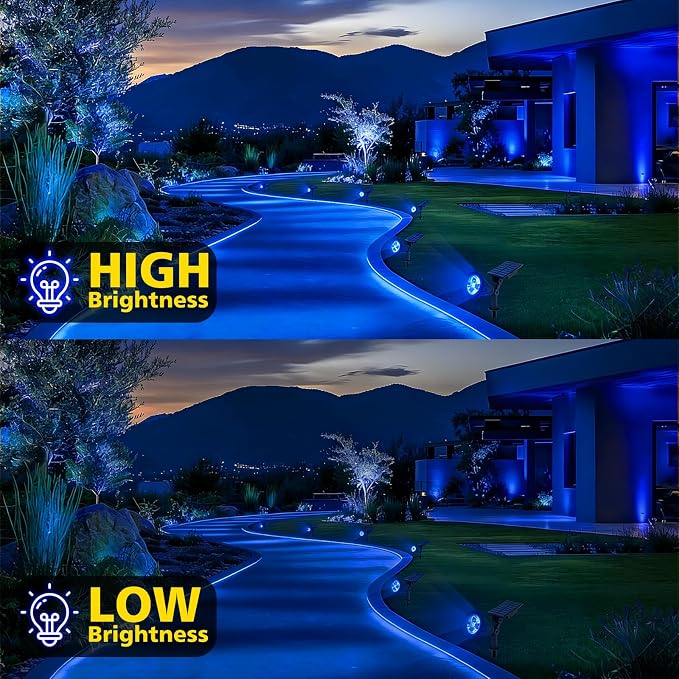 T-SUN Blue Solar Spotlights, Solar Lights Outdoor Waterproof, Auto ON/Off - Image 5