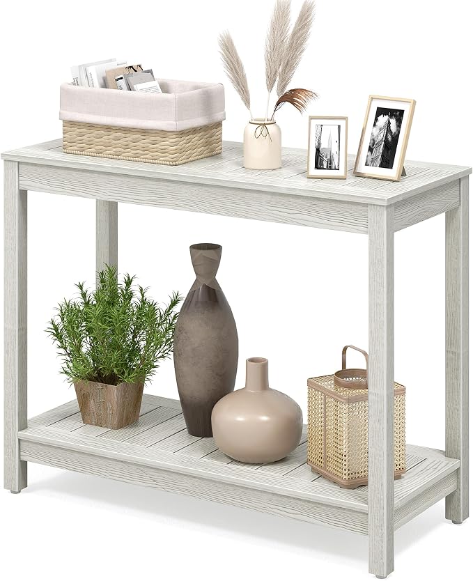 YITAHOME 38.3" Patio Bar Table Entry Console Table, 2-Shelf HIPS Indoor Outdoor by YITAHOME