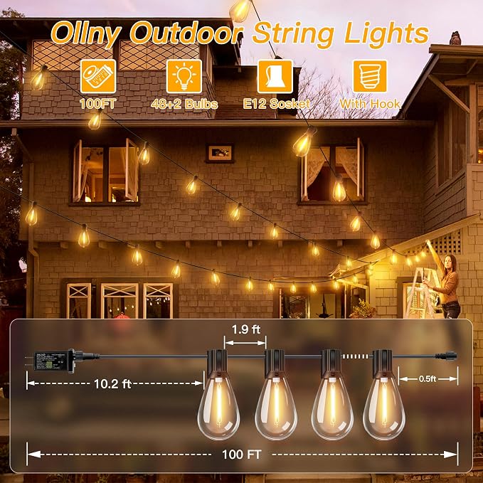 Ollny S11 100FT Outdoor String Lights - Image 6