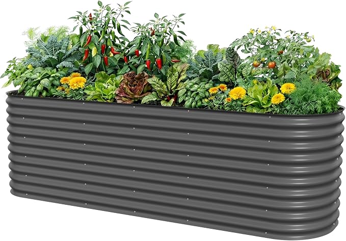 32" Extra Tall Raised Garden Bed Kits, 2.5 x 9.5 x 2.7ft Deep Root 10 in 1 by VegoGarden