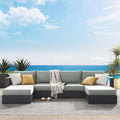 Modway Tahoe Aluminum 4-Piece Outdoor Patio Furniture Gray, Modular Sectional by Modway