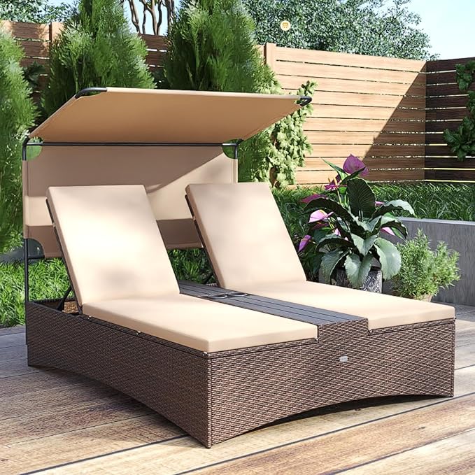 Tangkula Outdoor Rattan Daybed - Image 2