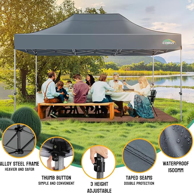 COBIZI 10x15 Pop up Canopy Tent Heavy Duty - Image 3