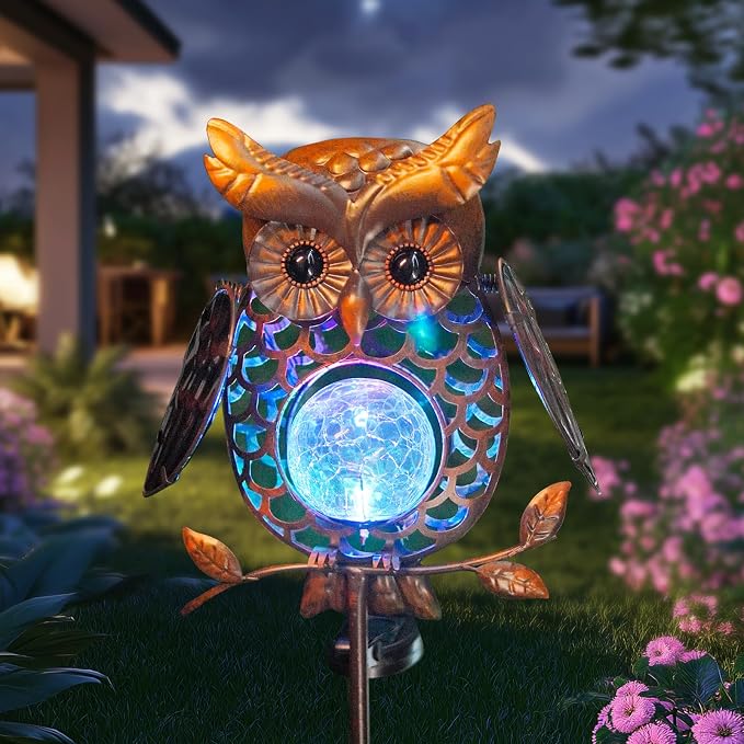 HONGLAND Solar Lights Outdoor Decor Waterproof, Solar Owl Garden Decorative by HONGLAND