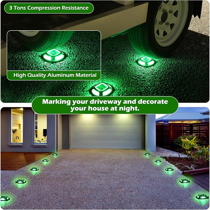 AGPTEK Solar Driveway Lights Outdoor 12 Pack, 2 Color Modes LED Deck Dock - Image 4