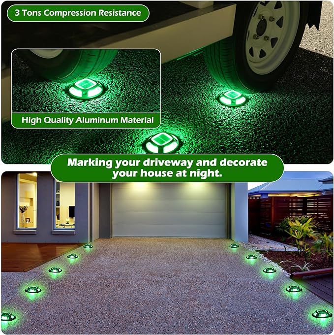AGPTEK Solar Driveway Lights Outdoor 1 Pack, 2 Color Modes LED Deck Dock Marine - Image 4