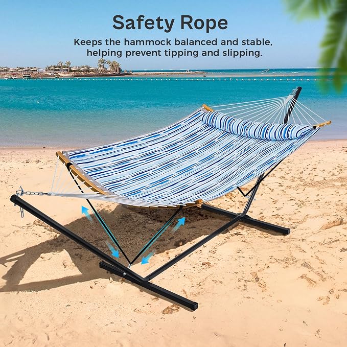 SUPERJARE Hammock with Stand, 2 Person Heavy Duty Hammock Frame, Detachable - Image 5