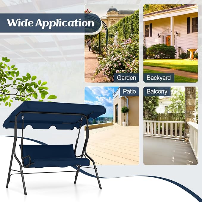 Tangkula 3 Person Porch Swing, Patio - Image 8