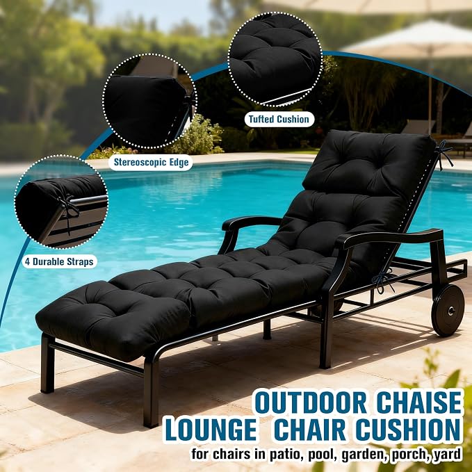 MTMR Chaise Lounge Cushion Outdoor, Non-Slip Chair Cushion - Image 6
