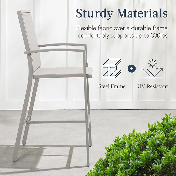 Best Choice Products Outdoor Bar Stools Set of 2, Bar Height, Patio Furniture - Image 5