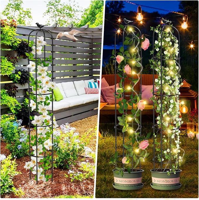 Tower Obelisk Garden Trellis for Climbing Plant，6.3FT/75.6" Rustproof Metal - Image 7