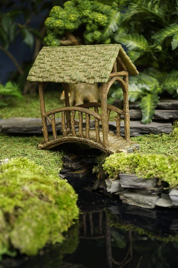 Marshall Home and Garden Old Covered Bridge, Fairy Garden Bridge, Mini Bridge by Marshall+Home+and+Garden