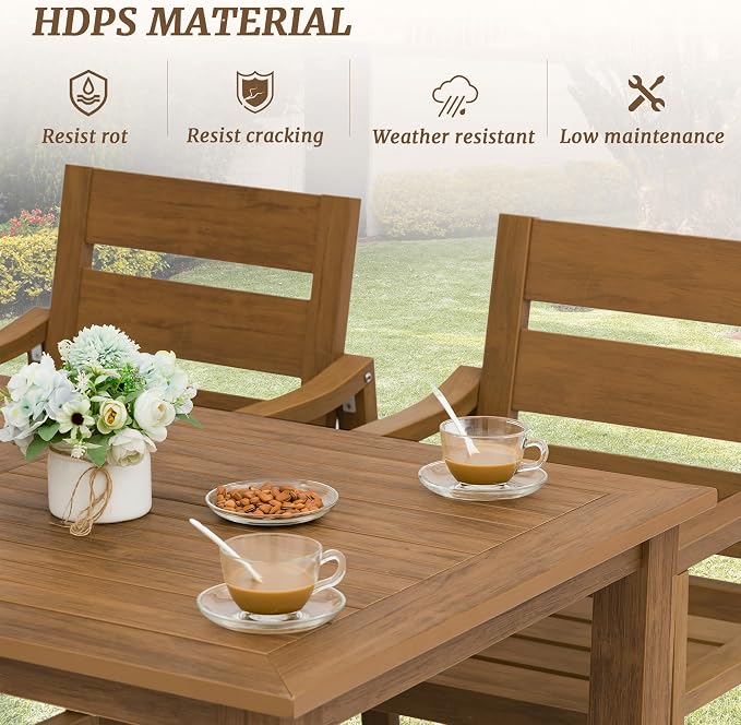 Patio Table and Chairs Set, HDPS 5-Piece Outdoor Dining Set, Patio Furniture - Image 3