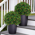 2 Pack Artificial Olive Topiary Tree, Artificial Shrub Bushes by FEELTHENEWWORLD