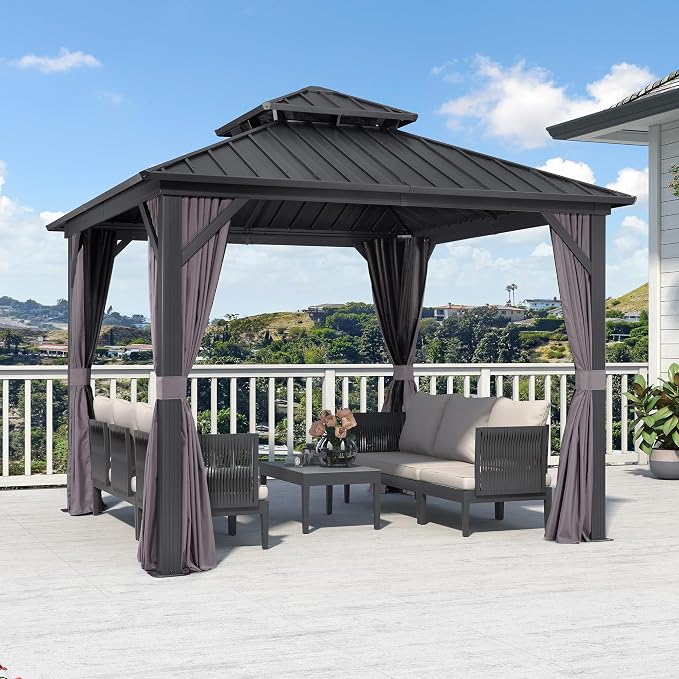 PURPLE LEAF 10' X 10' Hardtop Gazebo Permanent Gazebo - Image 2