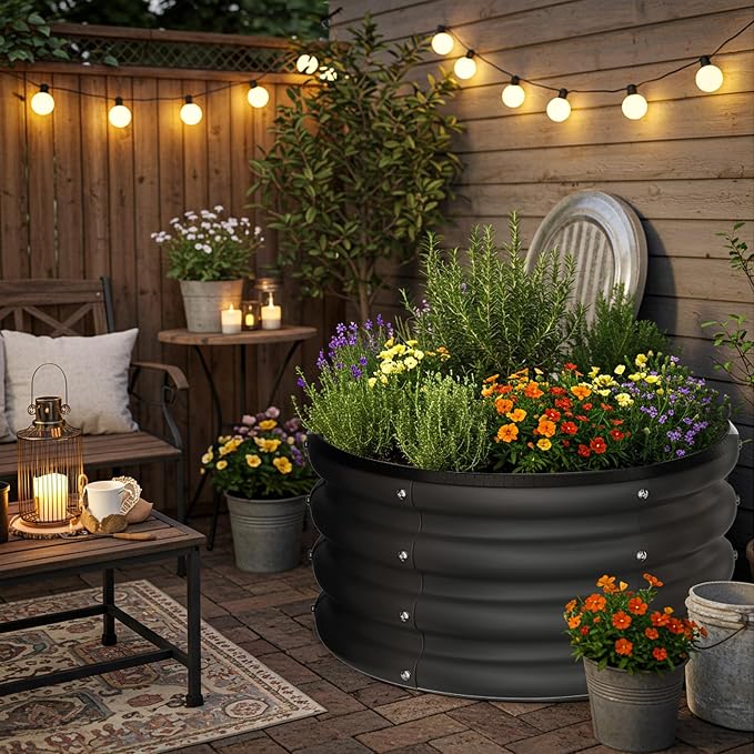 ZXZYHFTY Round Galvanized Raised Garden Bed kit, Round Large Metal Raised - Image 8