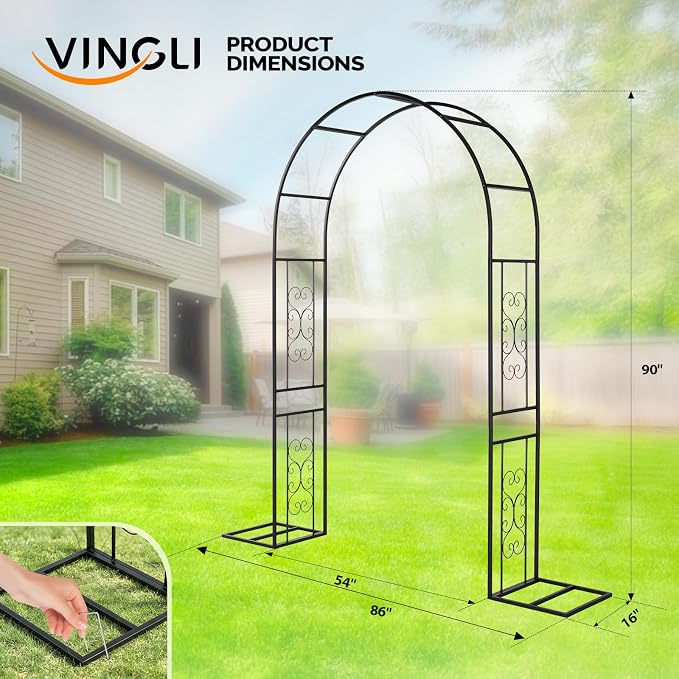 VINGLI Garden Arch Trellis, 7.6ft Arch Trellis - Image 7
