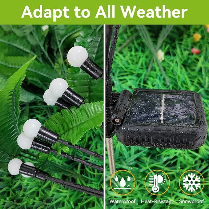 Solar Garden Lights Outdoor Waterproof, 6 Pack 48 LED Swaying Light Firefly - Image 4