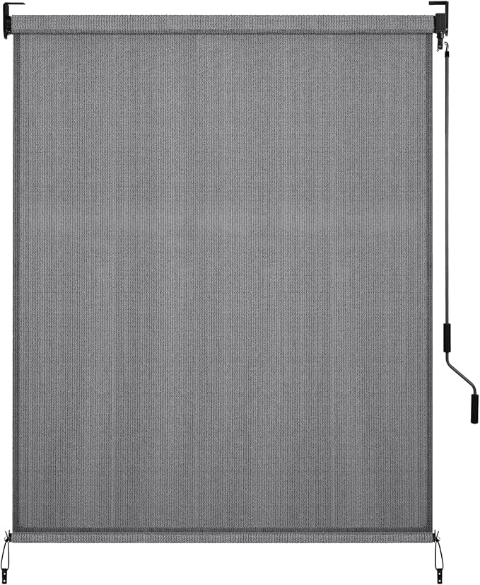 LIFERUN Outdoor Roller Sun Shade 6' W x 6' H– UV Block Patio Shade by PowerYourEveryWorkout