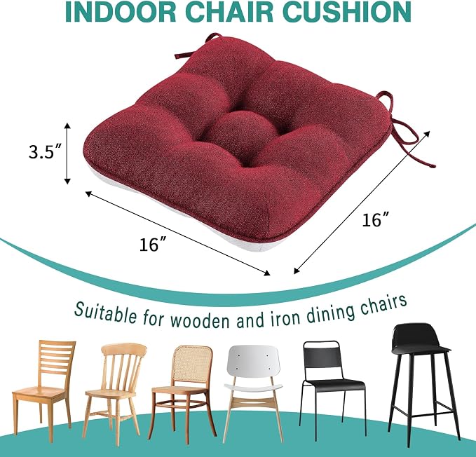BETU Chair Cushions for Dining Chairs Set of 6, 3.5" Thick Kitchen Table Chair - Image 8