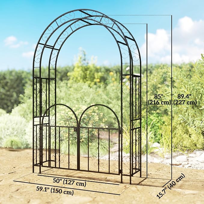 Outsunny 7.4ft Steel Garden Arch - Image 7
