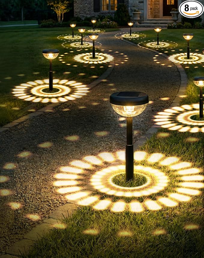 Ensenior Solar Pathway Lights Outdoor, Auto On/Off Solar Powered Yard Lights by Ensenior