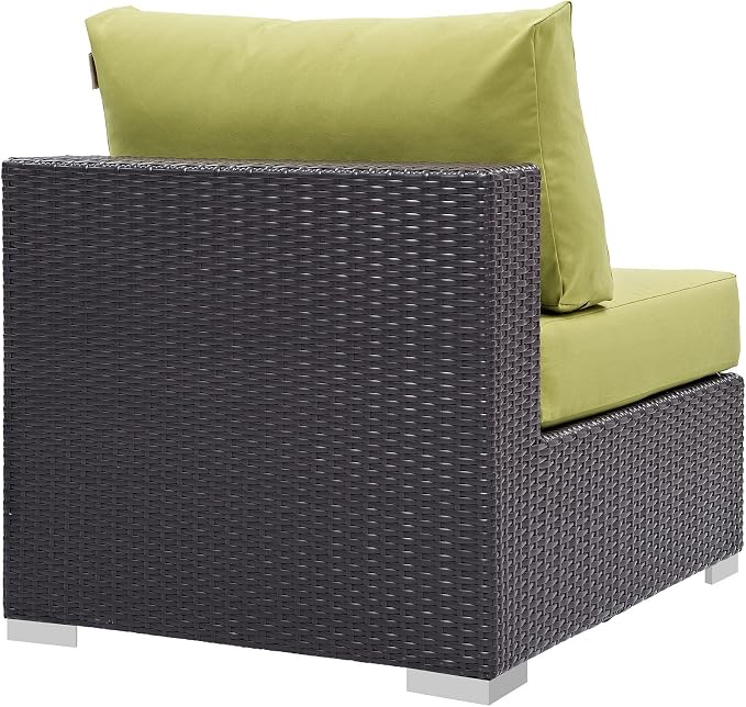 Modway Convene Wicker Rattan Outdoor Patio Sectional Sofa Armless Chair in - Image 3