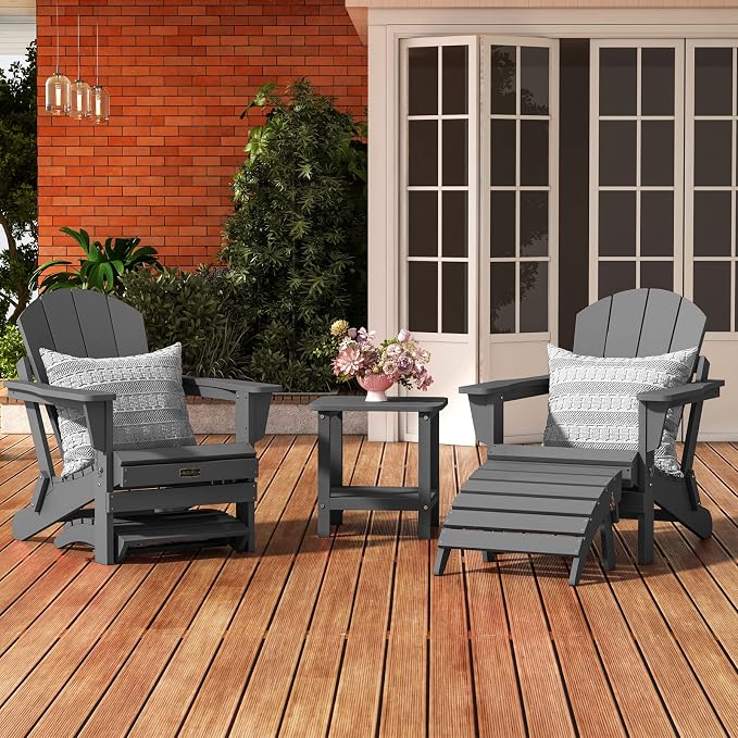 SERWALL Folding Adirondack Chair Footrest Set of 2, Adirondack Ottomans Without - Image 4