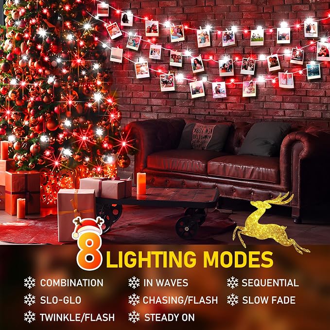 KNONEW 403ft 1000 LED Christmas String Lights Outdoor 8 Modes & Timer Fairy - Image 4