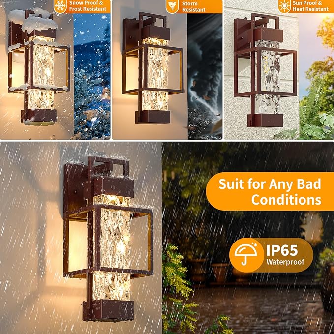 Hotsonic Oil Rubbed Bronze Dusk to Dawn Outdoor Porch Light Fixtures Wall Mount - Image 4