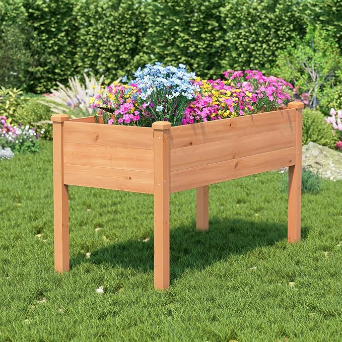 BIRASIL Outdoor Raised Garden Bed, Wood Planter Box - Image 6