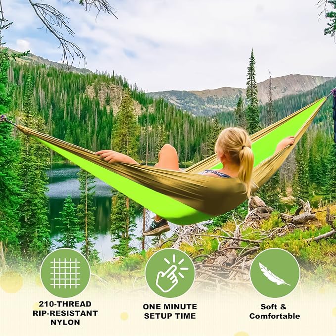 SZHLUX Camping Hammock Double & Single Portable Hammocks - Image 4