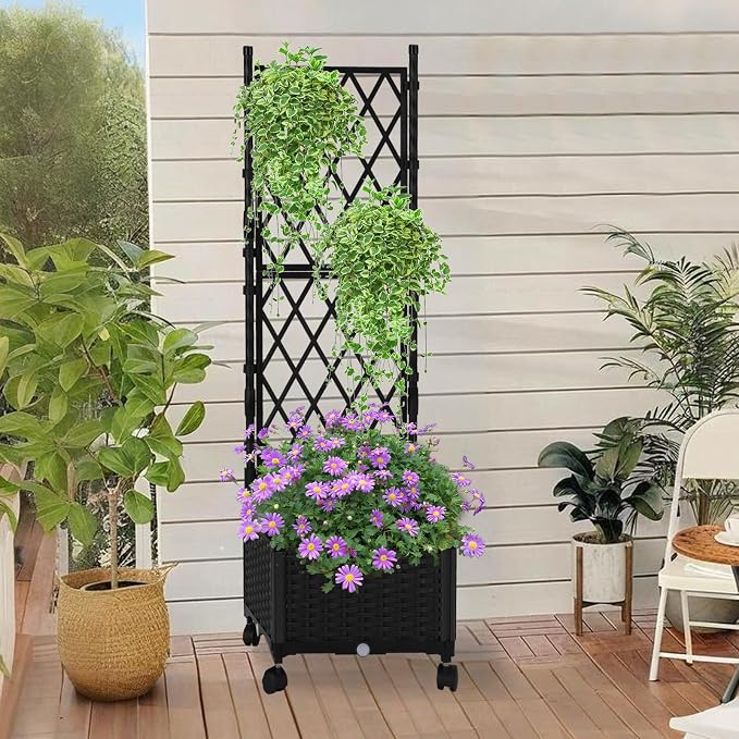 Planter with Trellis Raised Garden Beds, Trellis Planter Box Outdoor - Image 6