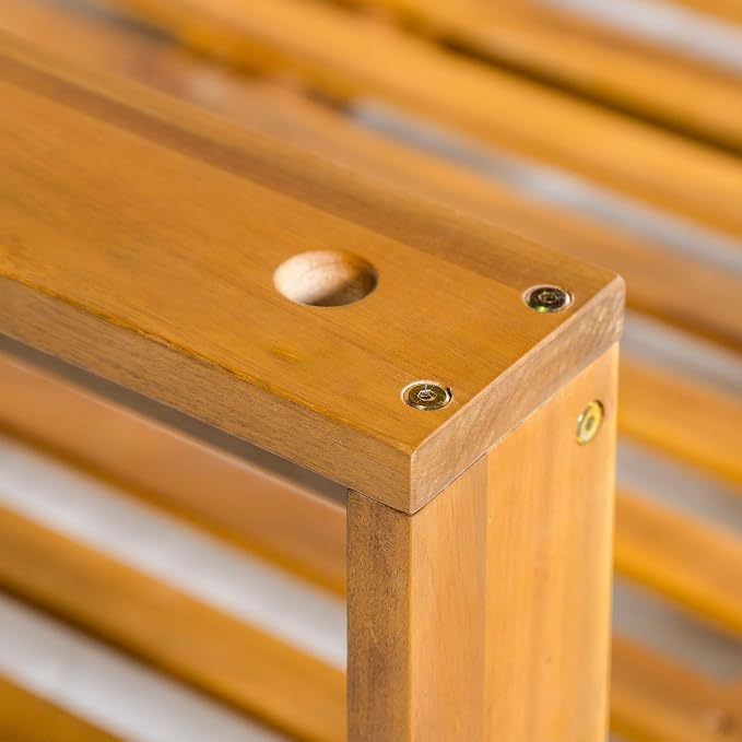 Harper & Bright Designs Patio Wooden Twin Size Porch Swing Daybed Frame - Image 6