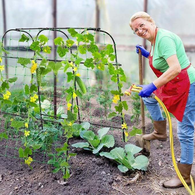 Cucumber Trellis for Raised Bed, 4 feet Garden Trellis for Climbing Plants - Image 2