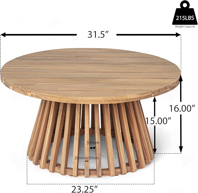 Merax Outdoor Acacia Wood Conversation Set - Image 4