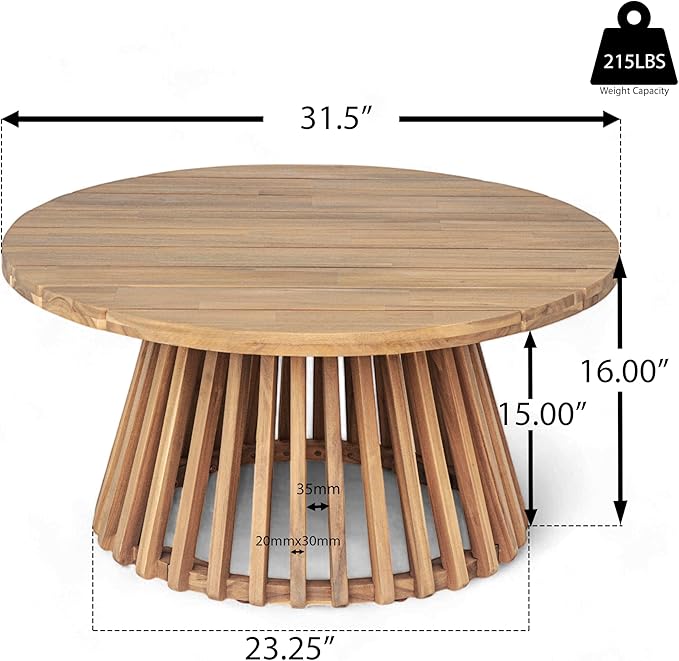 Merax Outdoor 4-Piece Acacia Wood Conversation Set - Image 6