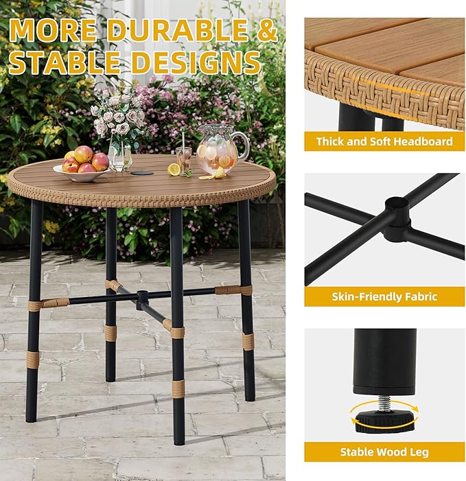 DWVO Outdoor Patio Dining Table Round - Image 3