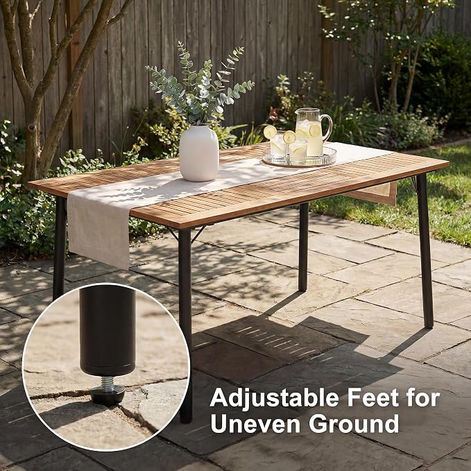 Flamaker Acacia Wood Patio Outdoor Dining Table - Image 6