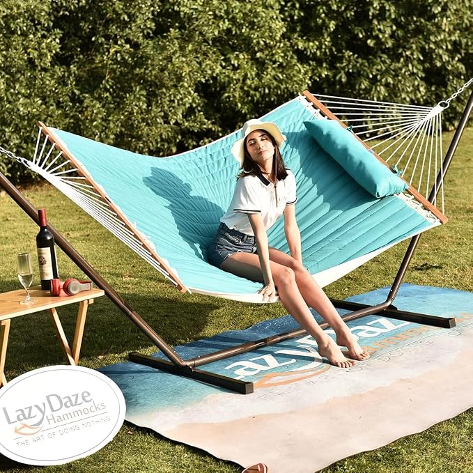 Lazy Daze Hammocks 12 FT Double Quilted Fabric Hammock - Image 7