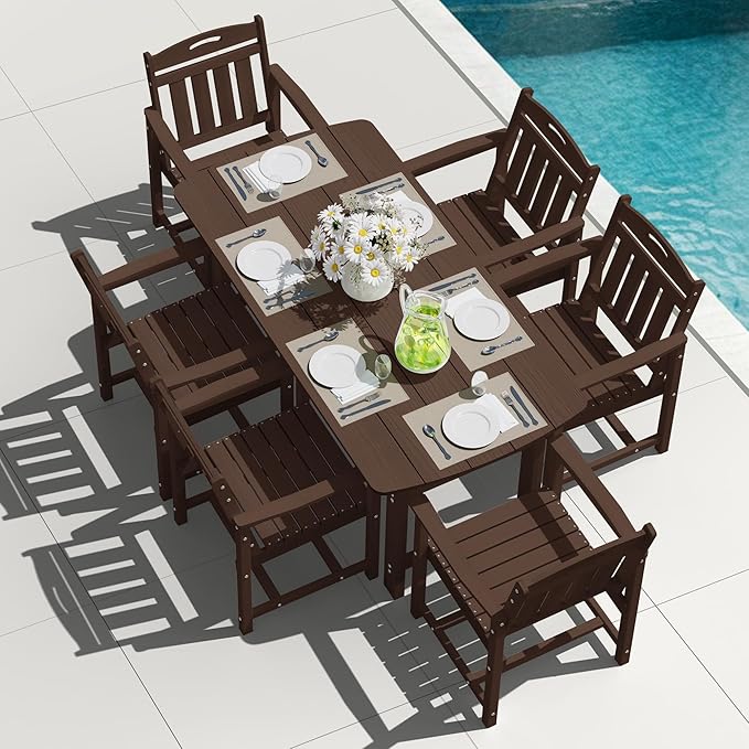 Outdoor Rectangle Dining Table, Heavy-Duty HDPE Table - Image 2