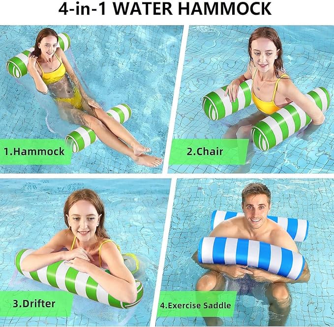 2-Pack Swimming Pool Float Hammock, Water Hammock Lounge - Image 4