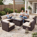 NICESOUL 9 Piece Modern Extra-Large Outdoor Patio Sectionals by NICESOUL