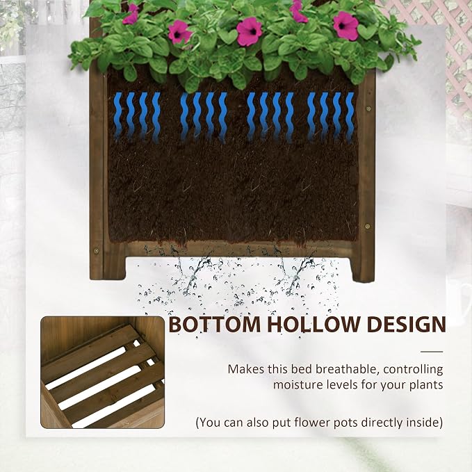 Outsunny Wooden Raised Garden Bed - Image 4