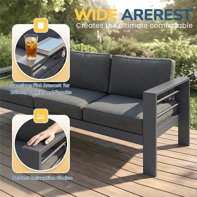 Solaste Aluminum Patio Furniture Set - Image 6
