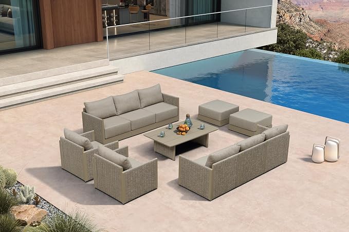 PURPLE LEAF 11 Pieces Patio Conversation Sets by PURPLELEAF