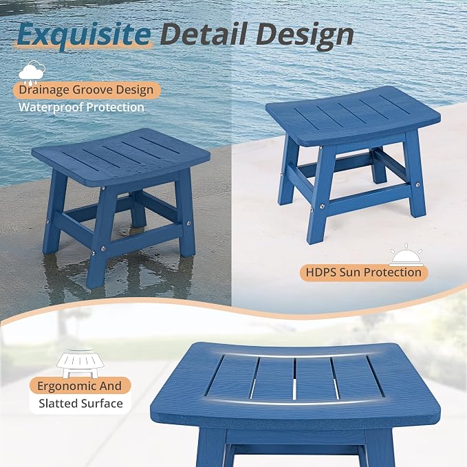 LUE BONA Outdoor Adirondack Ottomans, Footrest Footstool, Outdoor Foot Rest - Image 5