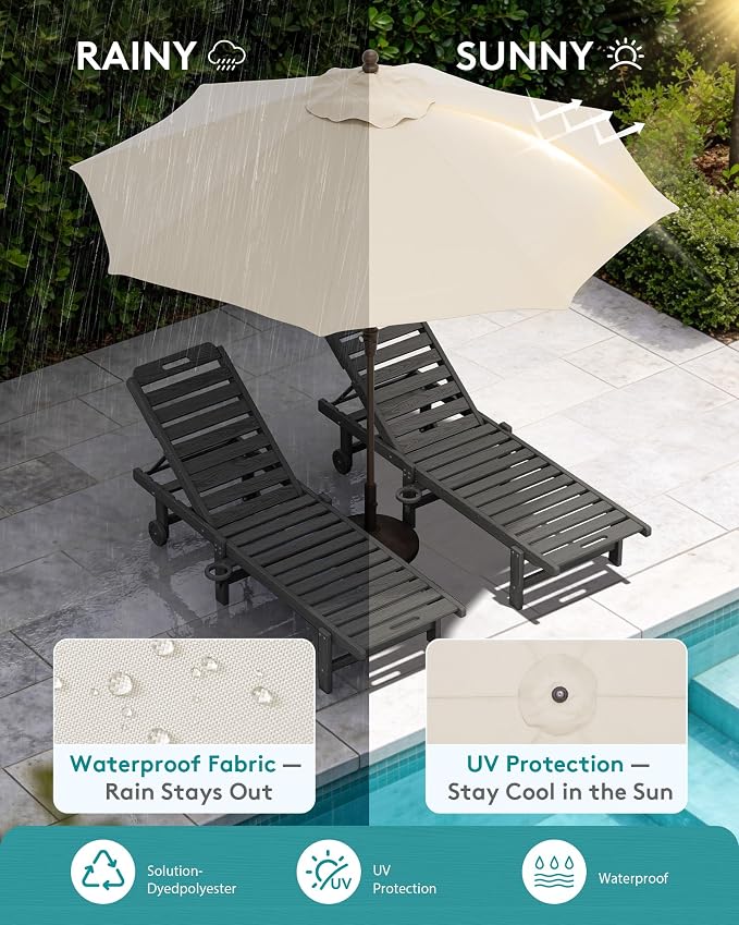 SERWALL Outdoor Chaise Lounge Set of 2 - Image 6