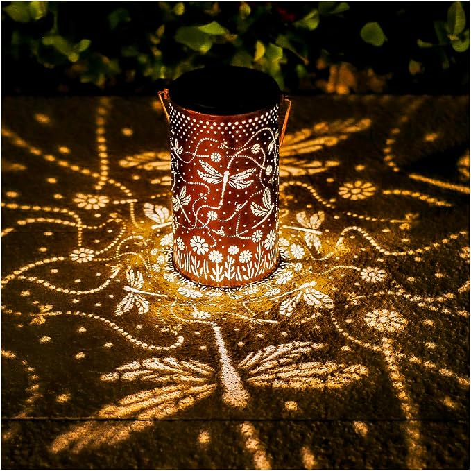 Dragonfly Solar Lanterns Outdoor Waterproof Hanging Solar Lights Dragonfly Gifts by TIGGSY