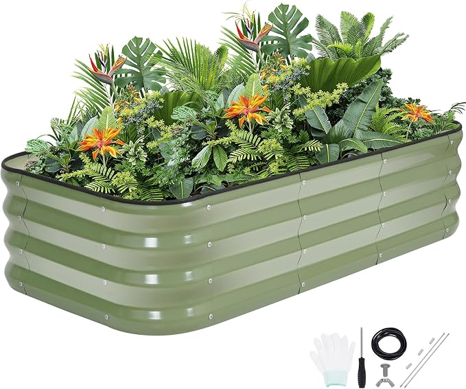 G GOOD GAIN 3-in-1 Adjustable Raised Garden Bed Kit | Galvanized Planter Boxes by GGOODGAIN